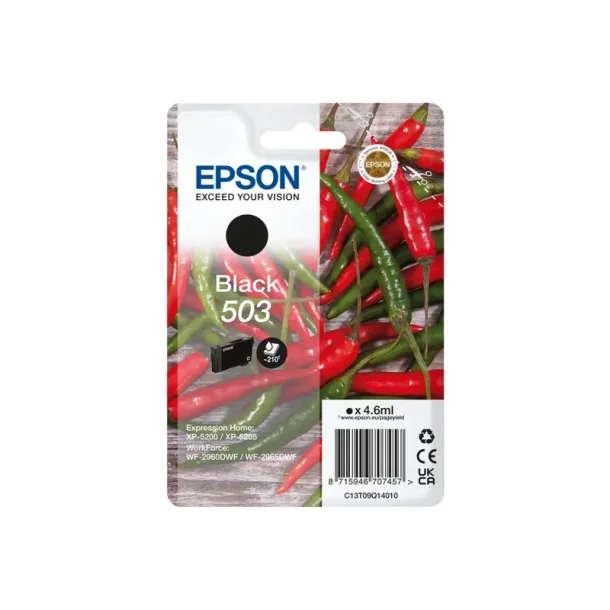 Epson 503 BK blekkpatron - C13T09Q14010 Original - Svart 4,6 ml