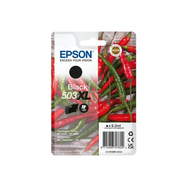 Epson 503 XL BK - Sort 9,2 ml - Original blkpatron C13T09R14010