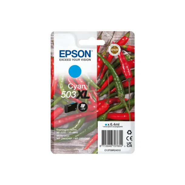 Epson 503 XL C blekkpatron - C13T09R24010 Original - Cyan 6,4 ml
