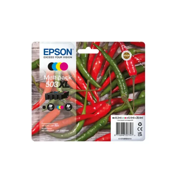 Epson 503 XL combo pack 4 stk blkpatron - C13T09R64010 Original - BK/C/M/Y 28,4 ml