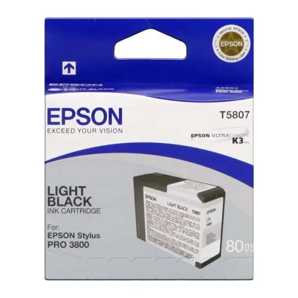 Epson T580 LBK Ink Cartridge - C13T580700 Original - Light Black 80 ml