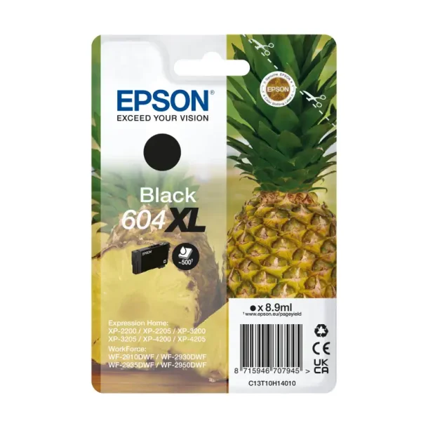 Epson 604 XL BK blkpatron - C13T10H14010 Original - Sort 8,9 ml