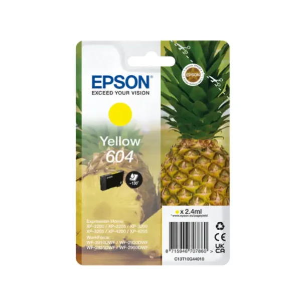 Epson 604 Y blkpatron - C13T10G44010 Original - Gul 2,4 ml