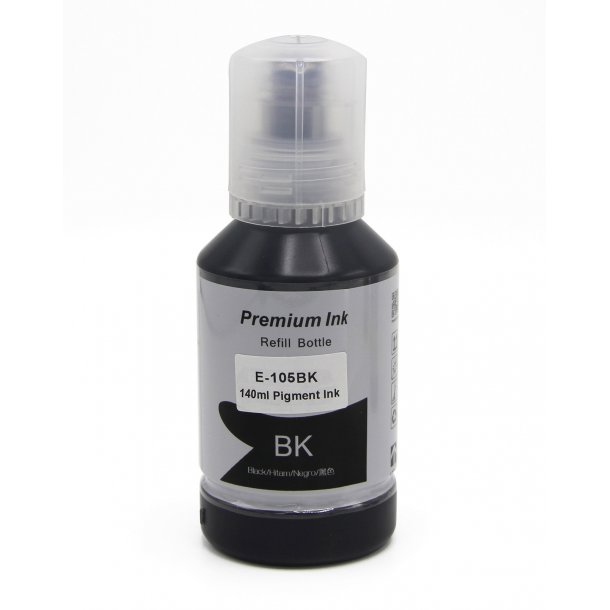 Epson 105 BK Blkrefill - C13T00Q140 Kompatibel - Sort 127 ml