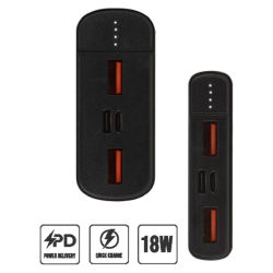 Forever SPF-01 10.000 mAh 18W PD &amp; QC Powerbank - Svart