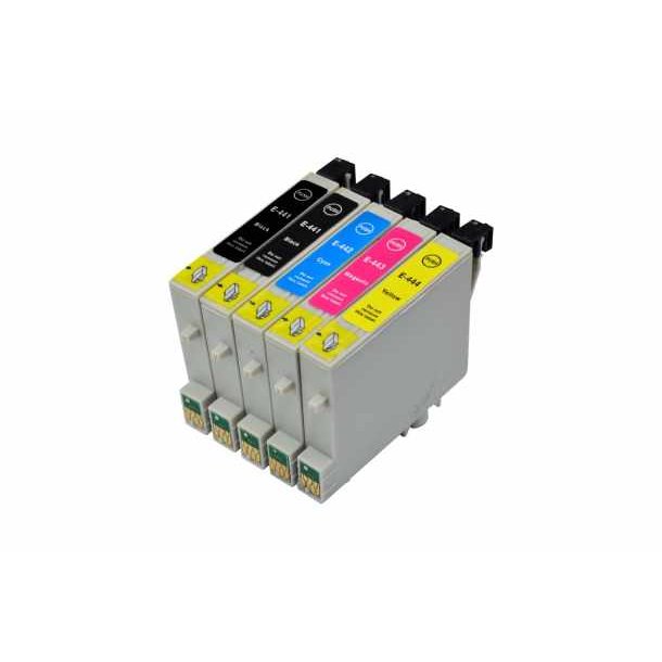 Pixojet blkpatroner Epson T0441 - T0444, 5 stk. rabatpakke 91 ml