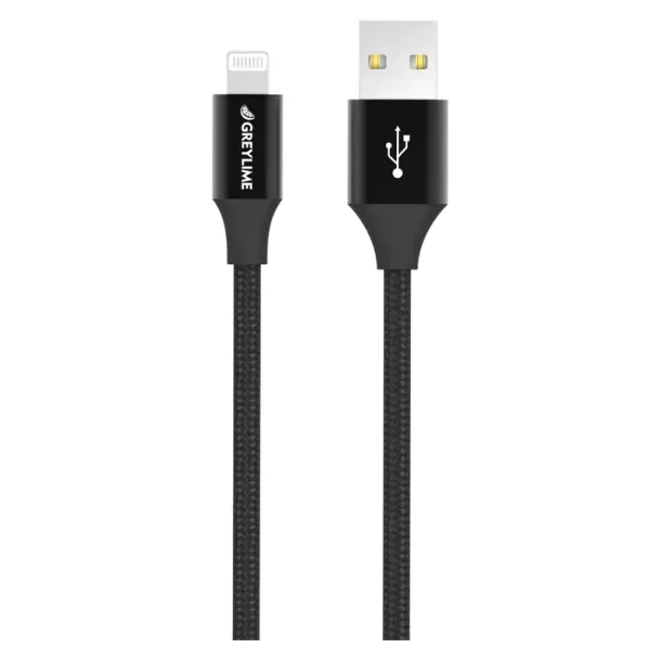 GreyLime USB-A til MFi Lightning kabel, sort 1m