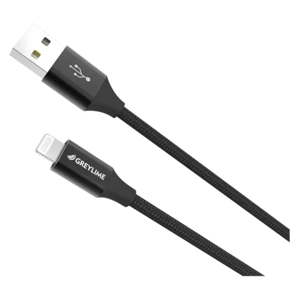 GreyLime USB-Lightning Kabel 2 m - Svart