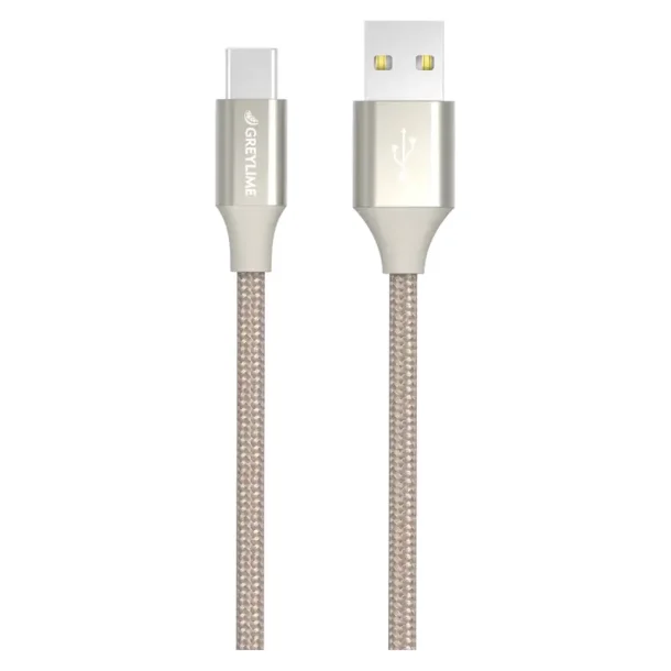 GreyLime USB-A til USB-C kabel, beige 1m