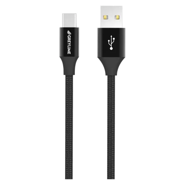 GreyLime USB-A til USB-C kabel, svart 1m
