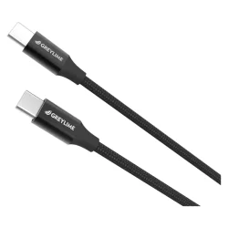 GreyLime Fl&auml;tad USB-C-USB-C Kabel 60W 1 m - Svart