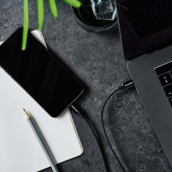 GreyLime Fl&auml;tad USB-C-USB-C Kabel 1 m - Svart