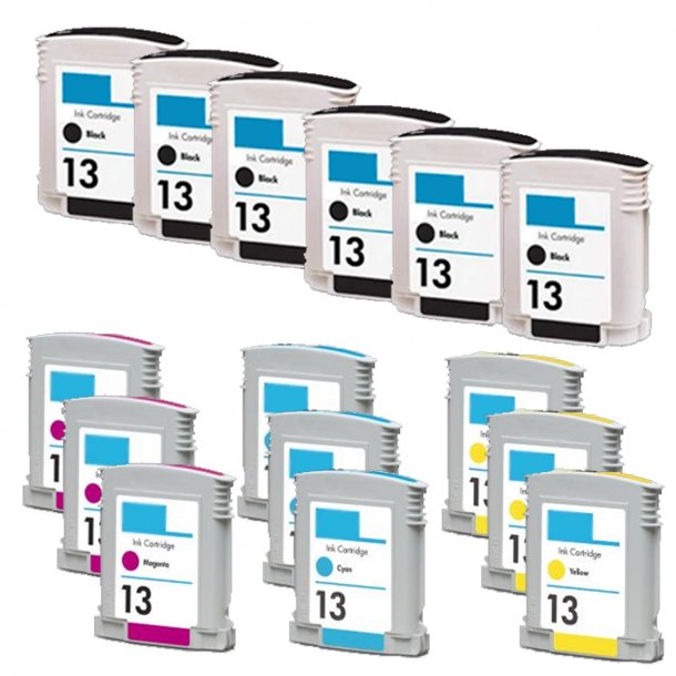 Kompatibel till HP 13 Bl&auml;ckpatroner Rabattpaket 15 st kompatibel 315 ml