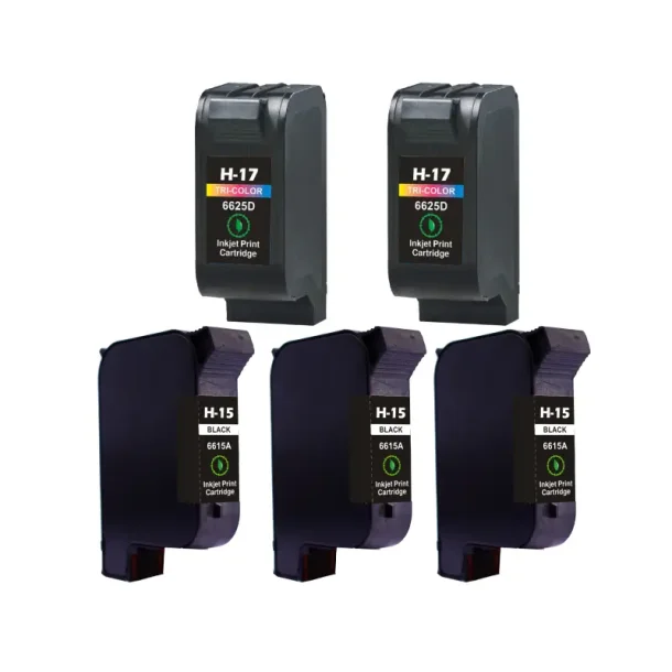 HP 15 / 17 combo pack 5 stk Ink Cartridge - Compatible - BK/C 218 ml