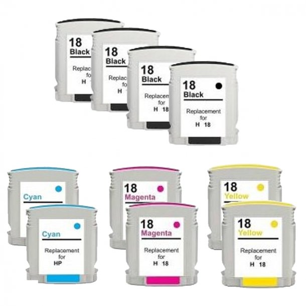 HP 18 Ink Cartridge Combo Pack 10 pcs - Compatible - BK/C/M/Y 444 ml