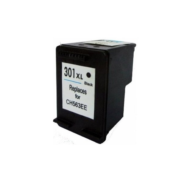 HP 301 XL BK (CH563EE) (15 ml), Black Ink Cartridge, Compatible