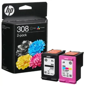 HP blckpatroner 308 - 6L6S6UE, 2 st. multipack 5,6 ml, original