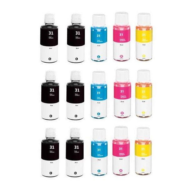 HP 31 combo pack 15 stk Ink Cartridge - Compatible - BK/C/M/Y 1170 ml