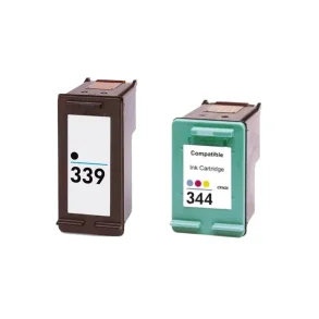 Kompatible blkpatroner HP 339 XL - 344 - C8767EE, 2 stk. rabatpakke 45 ml