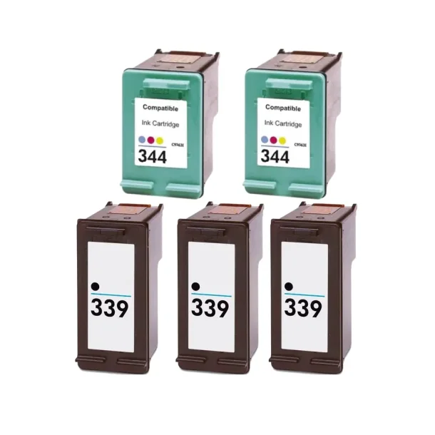 HP 339 XL / 344 combo pack 5 stk Ink Cartridge - Compatible - BK/C 118 ml