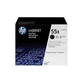 HP toner 55X- CE255XD, 2 stk. multipack 25000 sider, original