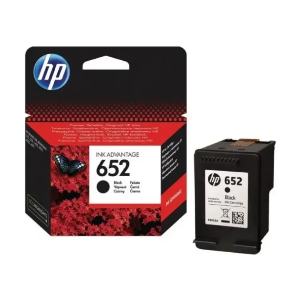 HP 652 BK Ink Cartridge - F6V25AE Original - Black 6 ml