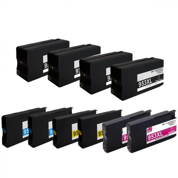 HP 953 XL Ink Cartridge Combo Pack 10 pcs - Compatible - BK/C/M/Y 352 ml