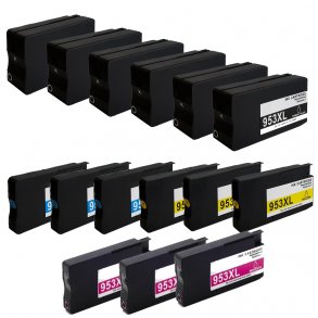 Kompatible blkpatroner HP 953 XL - F6U16AE, 15 stk. rabatpakke 528 ml