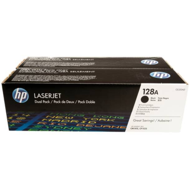 HP toner 128A - CE320AD, 2 stk. multipack 4000 sider, original