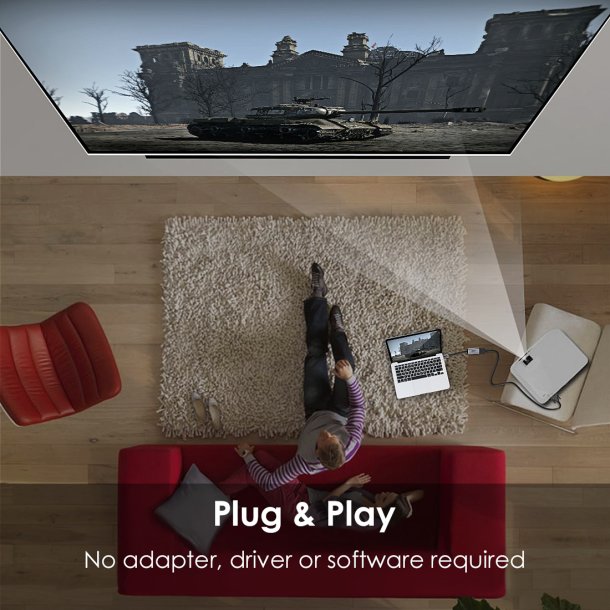 Choetech Hub, USB Type C till HDMI, 4K 60Hz, gr