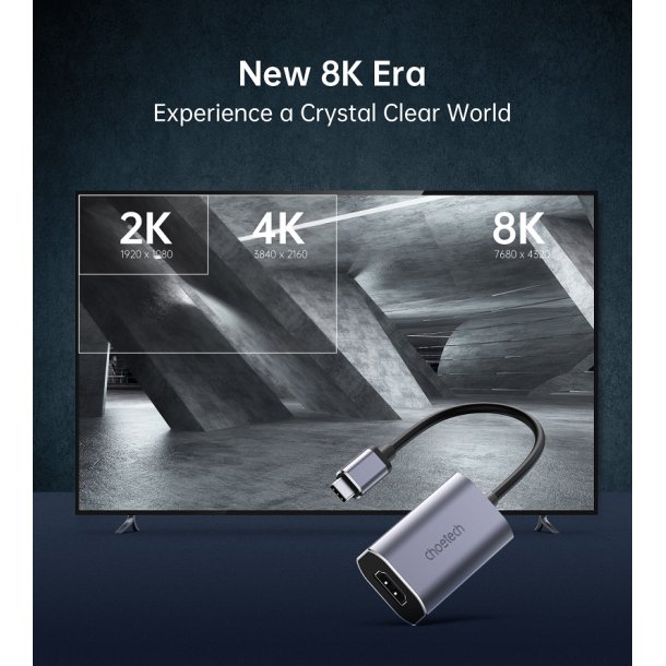 Choetech Hub, USB-C till HDMI, gr