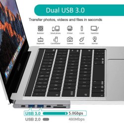 Choetech 7-i-1 USB-C Hub, USB 3.0 4K/60Hz HDMI, 87W PD, gr
