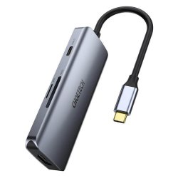 Choetech 7-i-1 USB-C Hub, USB 3.0 4K HDMI, 100W PD, gr