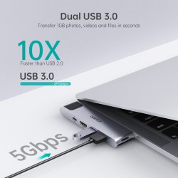 Choetech 7-i-1 USB-C Hub f&ouml;r MacBook Pro/Air