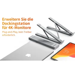 Choetech HUB-M48 7-i-1 HUB-station (Typ-C till HDMI), gr