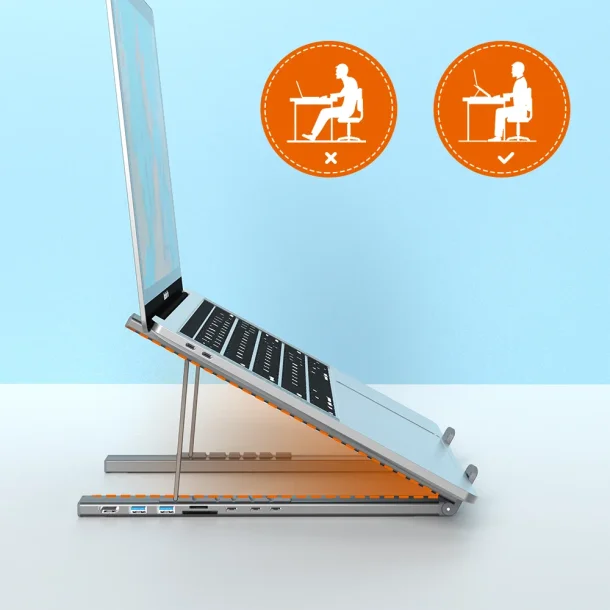 Choetech HUB-M48 7-i-1 HUB-station (Typ-C till HDMI), gr