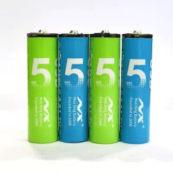 Genopladelige lithium batterier, USB-C, AA, 4 stk