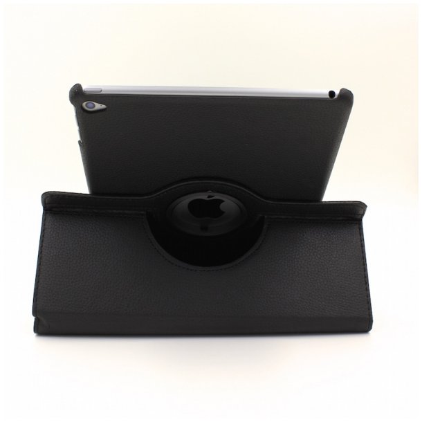 iPad cover - Rotating PU lder, iPad Air/Air2/9.7, sort