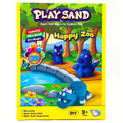 Play Sand - Kinetisk legesand - Happy Zoo, 500 g (2 farver)