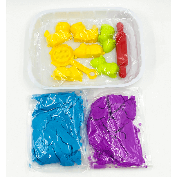 Play Sand - Kinetisk legesand - Happy Zoo, 500 g (2 farver)