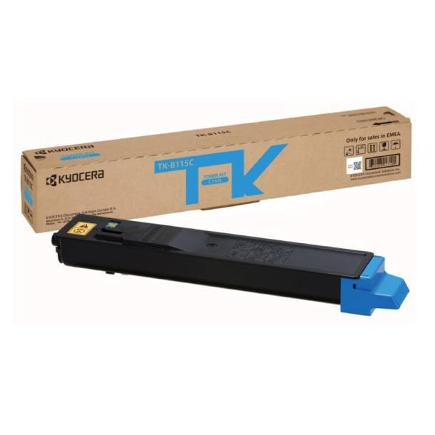 Kyocera TK-8115C M8124 C lasertoner - 1T02P3CNL0 Original - Cyan 6000 sider