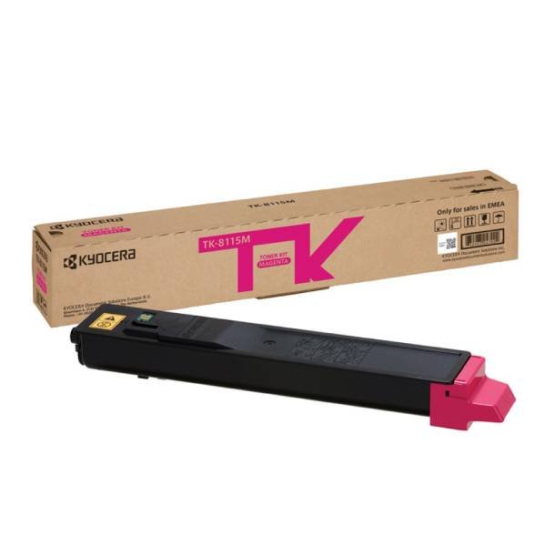 Kyocera TK-8115M M8124 M lasertoner - 1T02P3BNL0 Original - Magenta 6000 sider