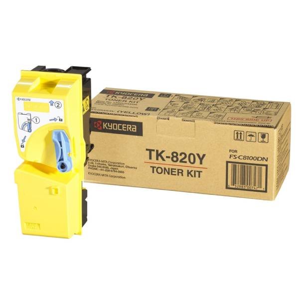 Kyocera TK-820 Y - Gul 7000 sider  - Original lasertoner 1T02HPAEU0
