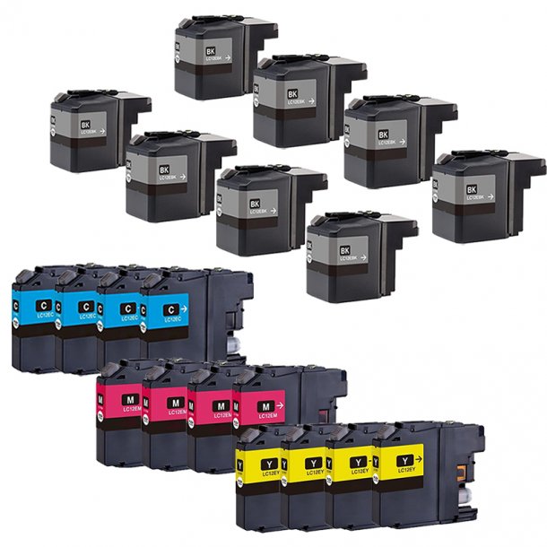 Brother LC12E Ink Cartridge Combo Pack 20 pcs - Compatible - BK/C/M/Y 644 ml