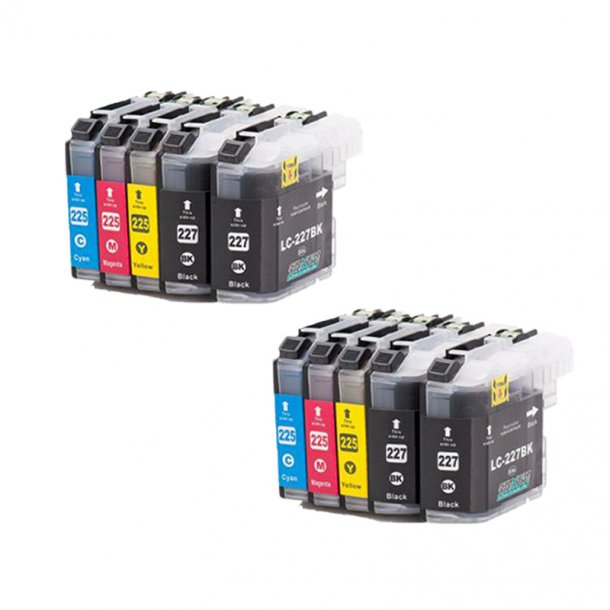 Brother LC 225/227 Ink Cartridge Combo Pack 10 pcs - Compatible - BK/C/M/Y 202 ml