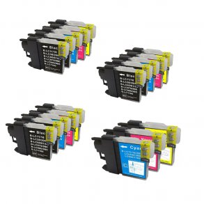 Pixojet blckpatroner Brother LC 980 XL, 18 st. rabattpaket 294 ml