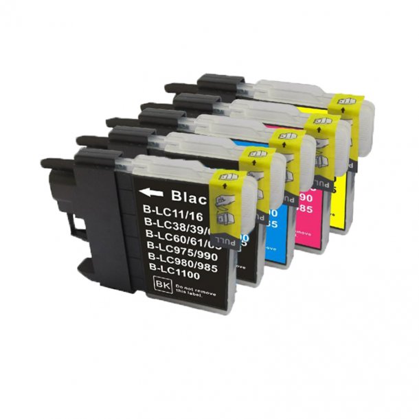 Brother LC1100 Ink Cartridge Combo Pack 5 pcs - Compatible - BK/C/M/Y 86 ml