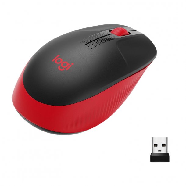 Logitech M190 Full-size wireless mouse, Red