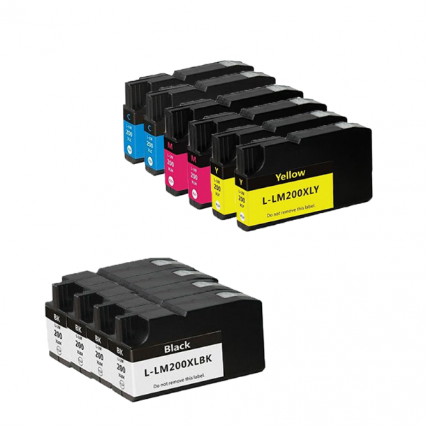 Lexmark 200 XL Ink Cartridge Combo Pack 10 pcs - Compatible - BK/C/M/Y 530 ml