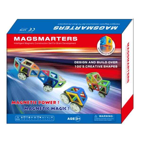 Magsmarters construction set with 74 parts